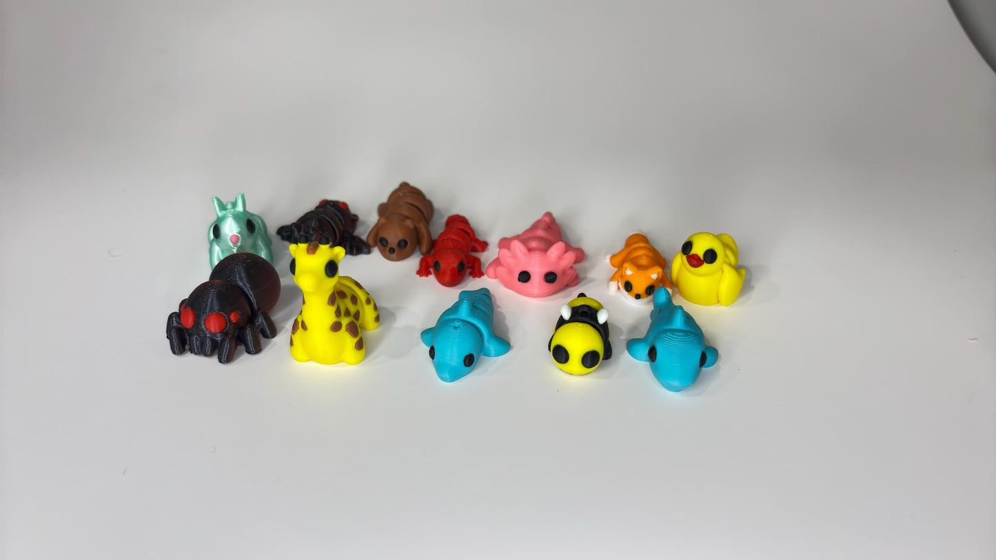 Mini Animals | Pick Your Own | Articulating Tiny Animals | 3D Printed Fidget Toy | Sensory Toy | Bulk Animal Gifts | Baby Animals