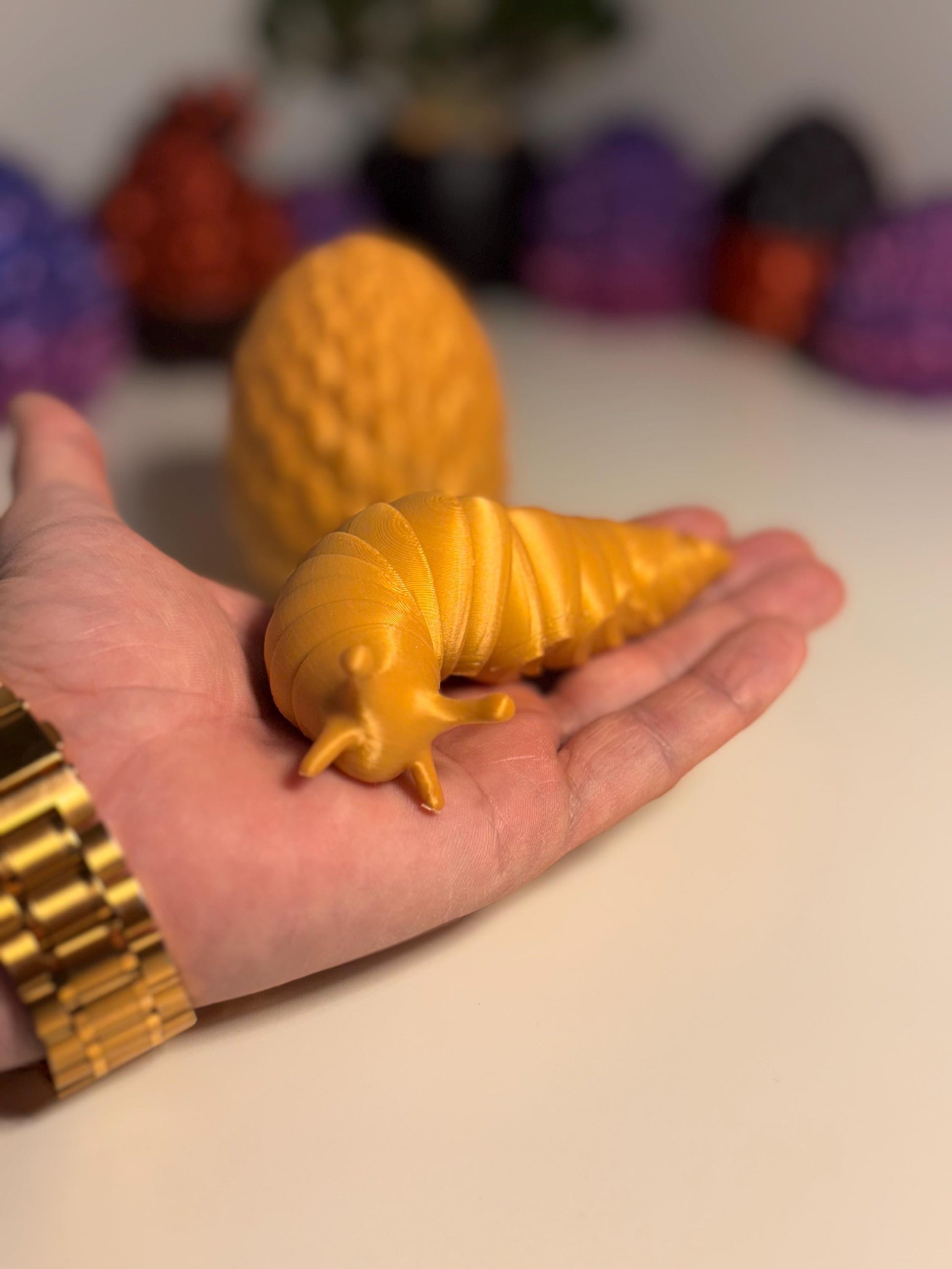 Fidget GOLDEN Slug Articulating Flexible Stim Toy