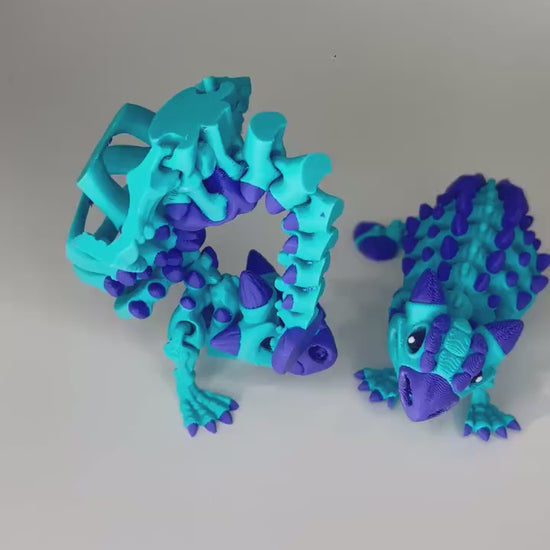 Articulating Ankylosaurus Fidget Toy - 3D Printed Flexi Dragons Flexible ADHD, Autism, Relief Anxiety For Kids Adults