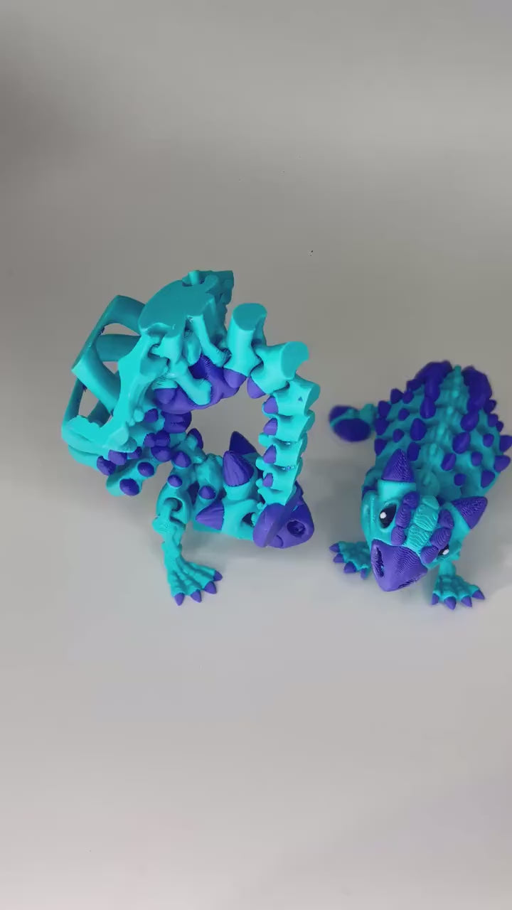 Articulating Ankylosaurus Fidget Toy - 3D Printed Flexi Dragons Flexible ADHD, Autism, Relief Anxiety For Kids Adults